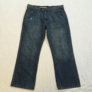 Urban Pipeline Mens Relaxed Straight Jeans Dark Wash Size 36x30